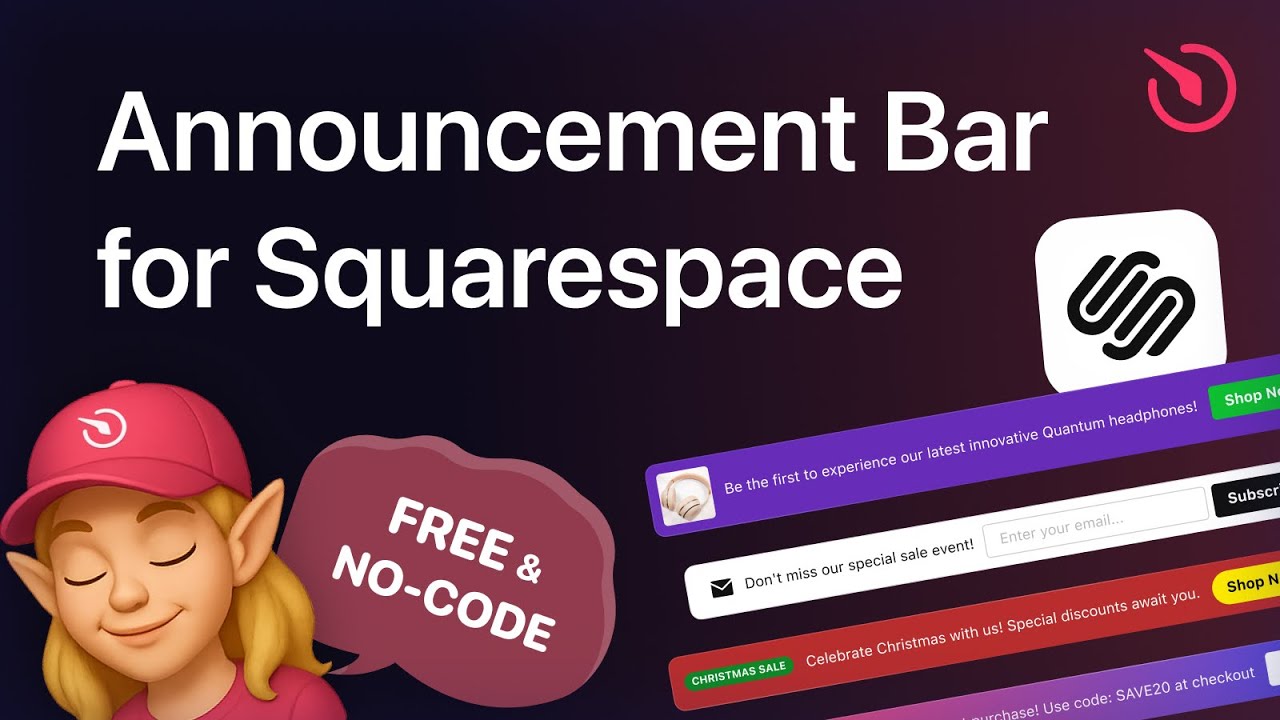 Как добавить панель объявлений в Squarespace [БЕСПЛАТНО]