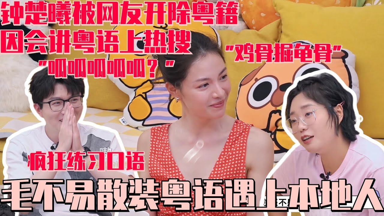 #毛不易 散装粤语爱好者逮着#钟楚曦 一顿输出练习口语 钟楚曦自曝被开除粤籍曾因会说粤语上热搜 就离谱！#毛雪汪 MaoXueWoof