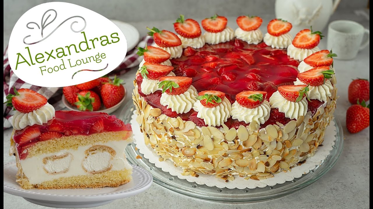 🍓Wie vom Konditor! Leckere Erdbeer Windbeutel Torte/ Ganz einfach😍🍓 #erdbeertorte#erdbeeren#erdbeere