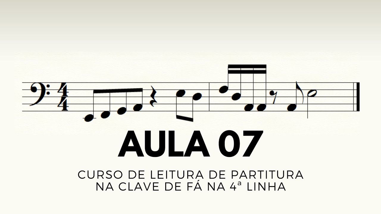 Aula 7 - Música Deus | Leitura de Partitura na Clave de Fá na 4º Linha