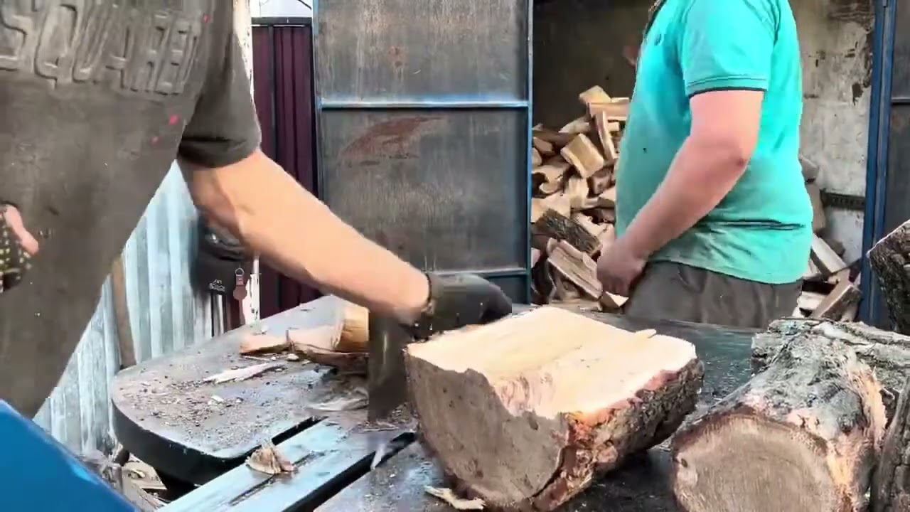 BRUTAL Log Splitting | Giant Stumps Breaking