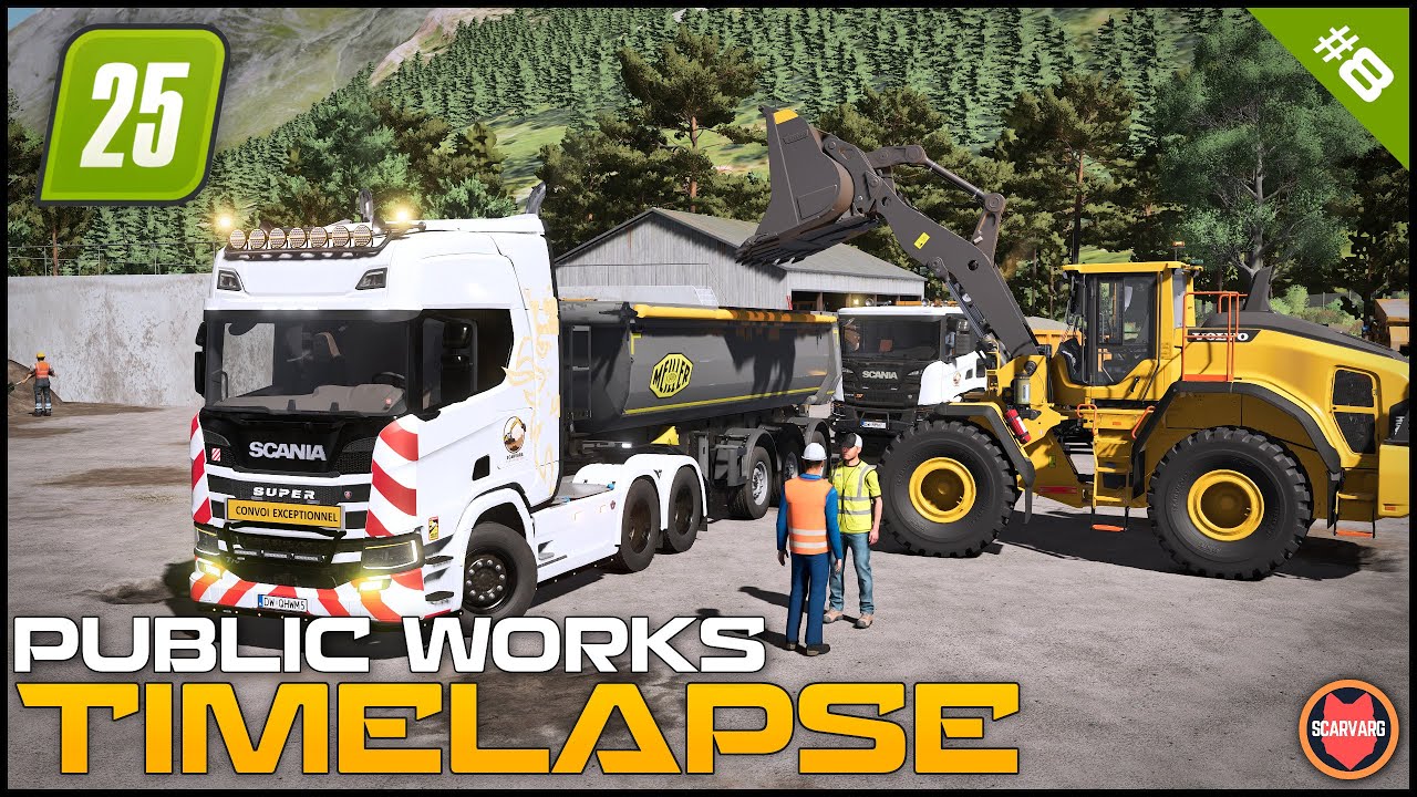 🚧 Транспортировка гравия из карьера для разбрасывания по участку ⭐ FS25 Raven Valley Roleplay Общ...