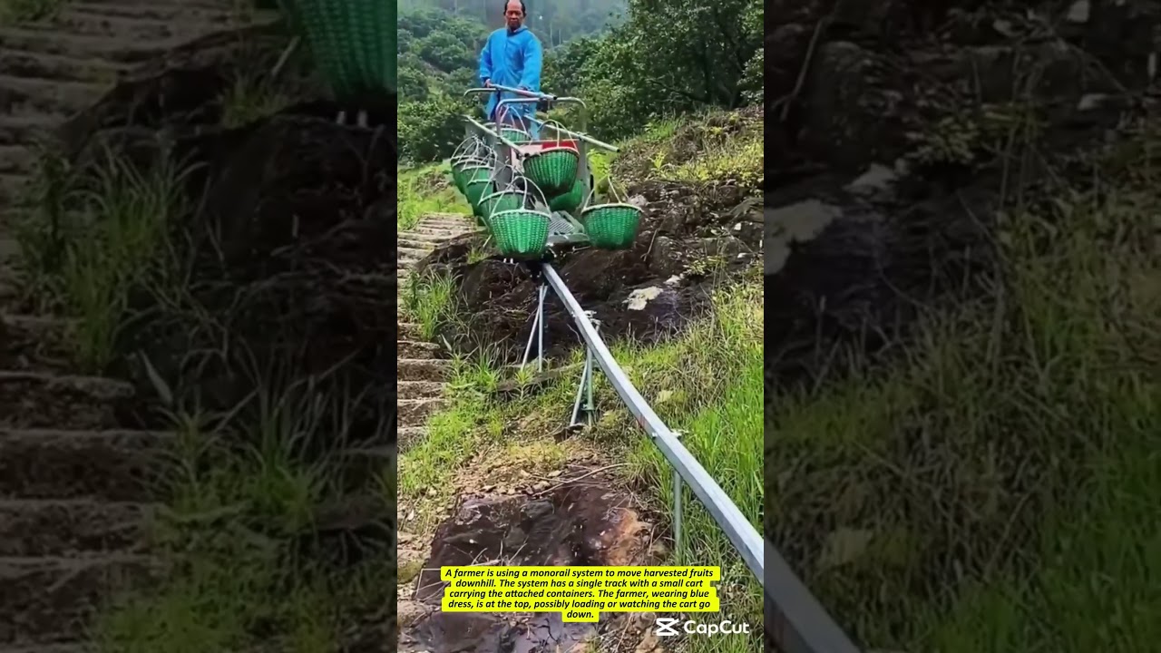 Efficient Fruit Transport With Monorail on a Hillside Farm