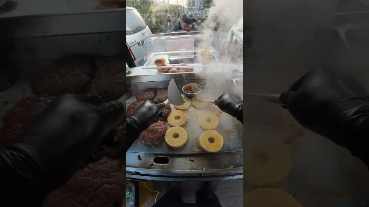 Street Vendor Making Golden Crispy Beef Burgers | Street Food