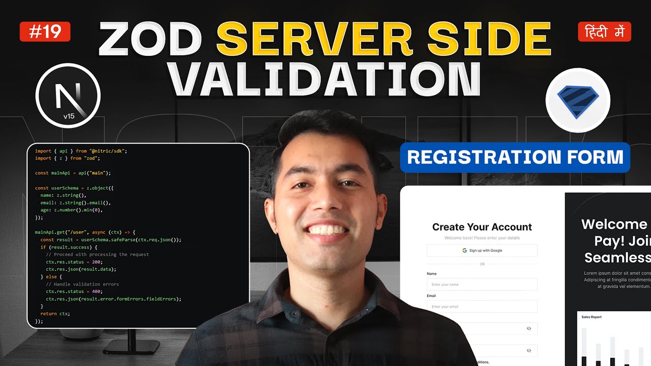 Server-Side Validation for Registration Form with Zod🔥Next.js & MySQL Job Portal App #20