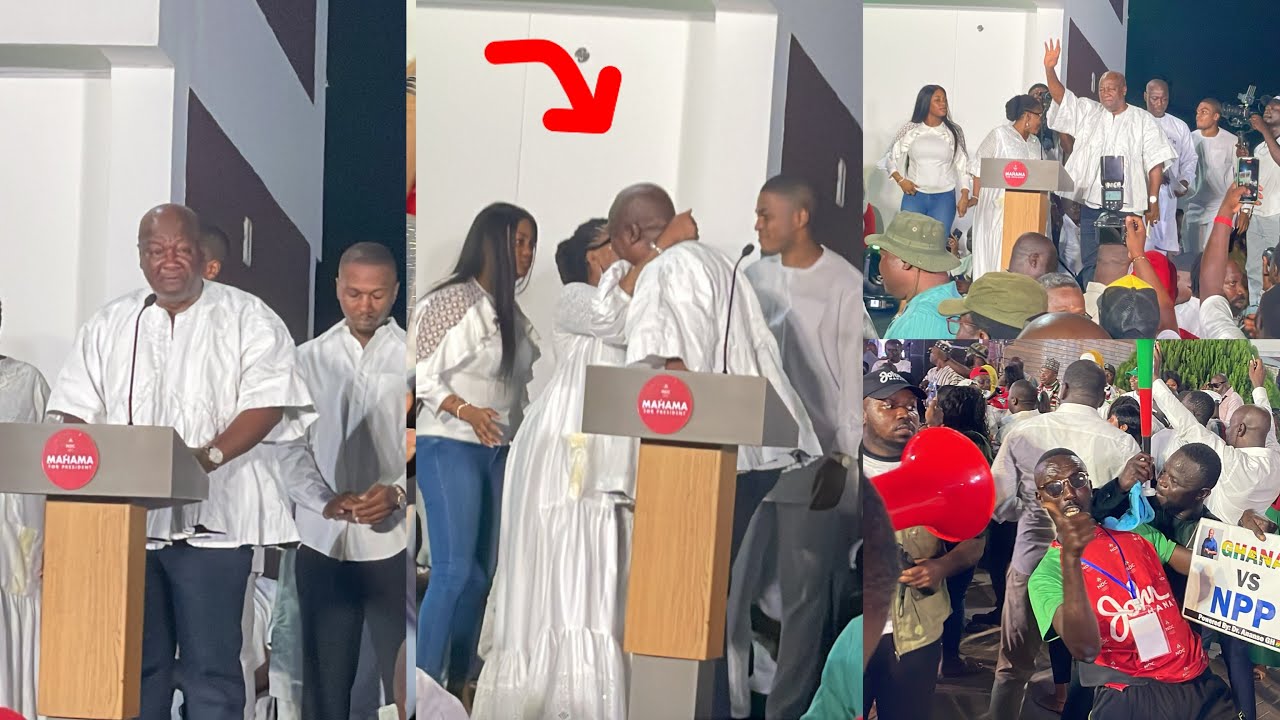 Eii😱Lordina Mahama passionately kisses president elect John Mahama @ his Victory Speech🇬🇭😱