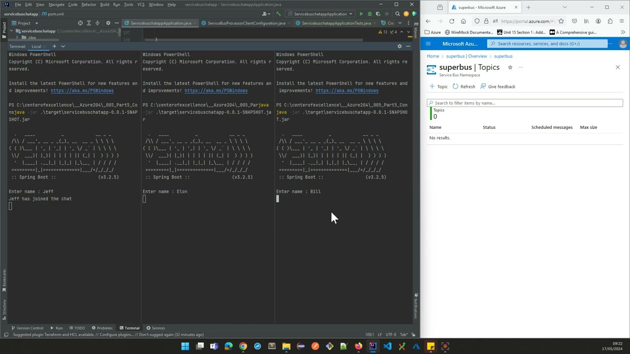 Azure Service Bus Spring boot Chat Application Demo