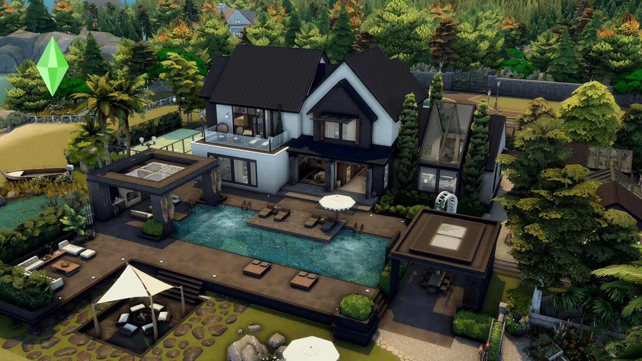 Huge Modern Farmhouse | The Sims 4 Speed Build | Brindleton Bay