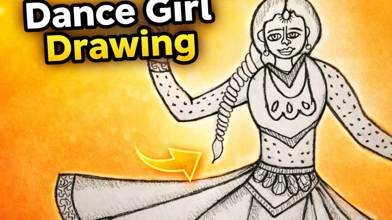 Beautiful Traditional Girl Dance Drawing | Easy Pencil Sketch Step byStep#girldanceart#pencildrawing