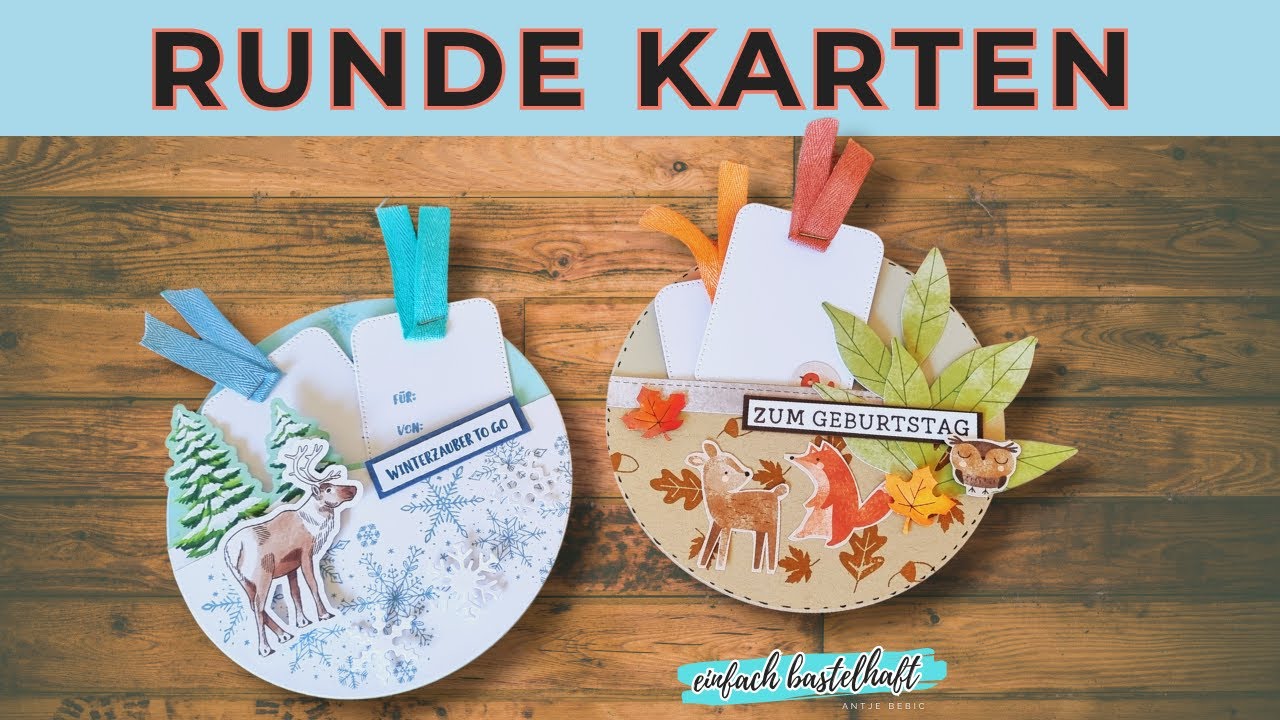 Es wird winterlich RUND mit Produkten von Stampin'Up! | Runde Karte mal herbstlich, mal winterlich