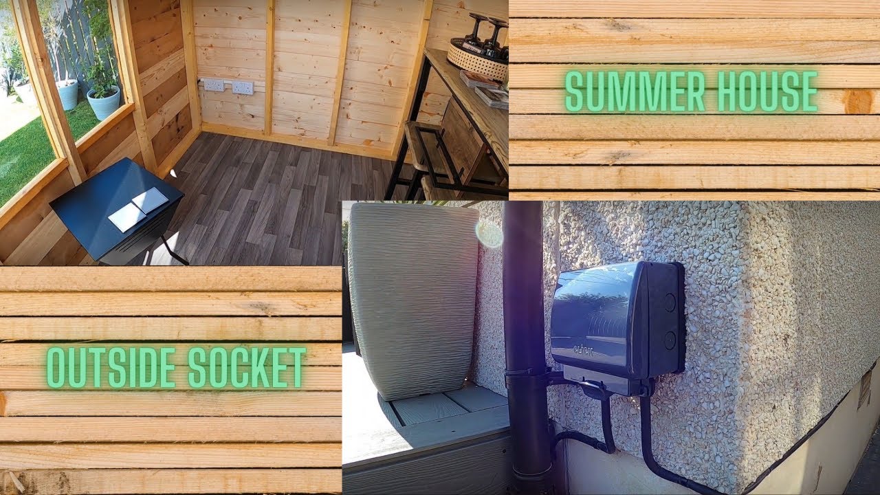 Summerhouse power and outdoor socket installation