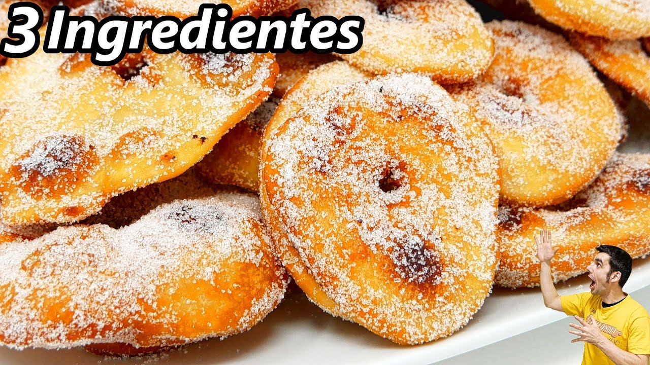 ЖАРЕНЫЕ ТОРТЫ САМЫЙ ПРОСТОЙ РЕЦЕПТ за МИНУТЫ (ТОЛЬКО 3 ИНГРЕДИЕНТА) 😍🍩😋 / БЕЗ ЯЙЦ