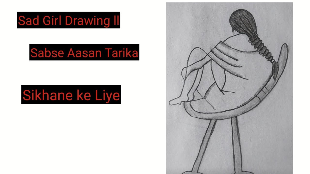 How to Draw a Sad Girl Drawing tutorial ll Very simple drawing ll#artist#girldrawing #viral #videos 