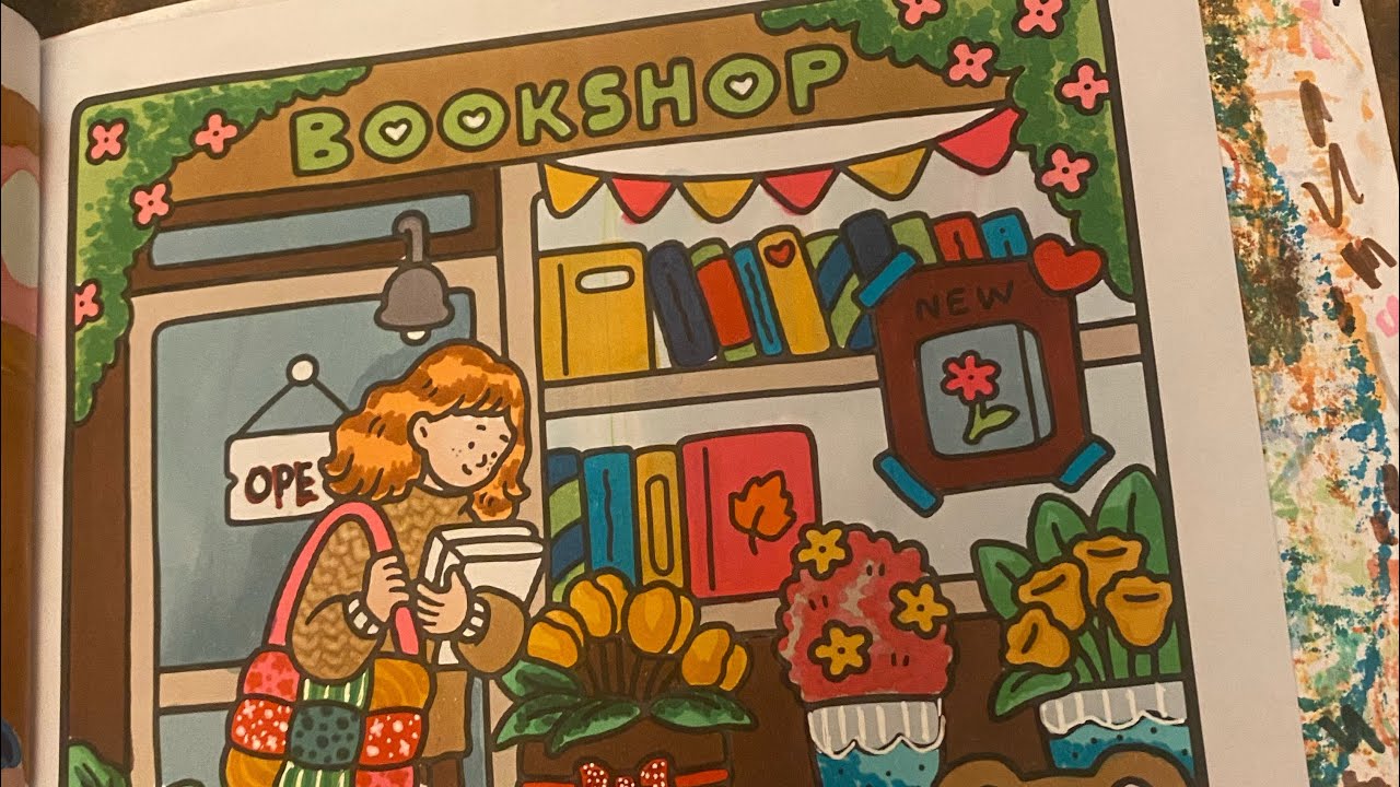 BOOK SHOP Coloring Stress Relief, Coloring for Adults | Stress Reliever | Relaxation | Calming 