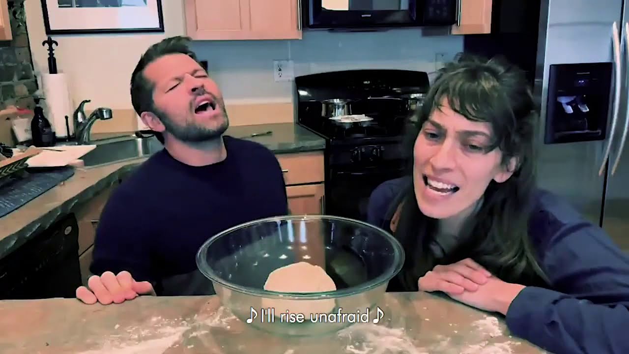 Misha & his sister Liz singing rise up while making Kouign Amann French Pastries