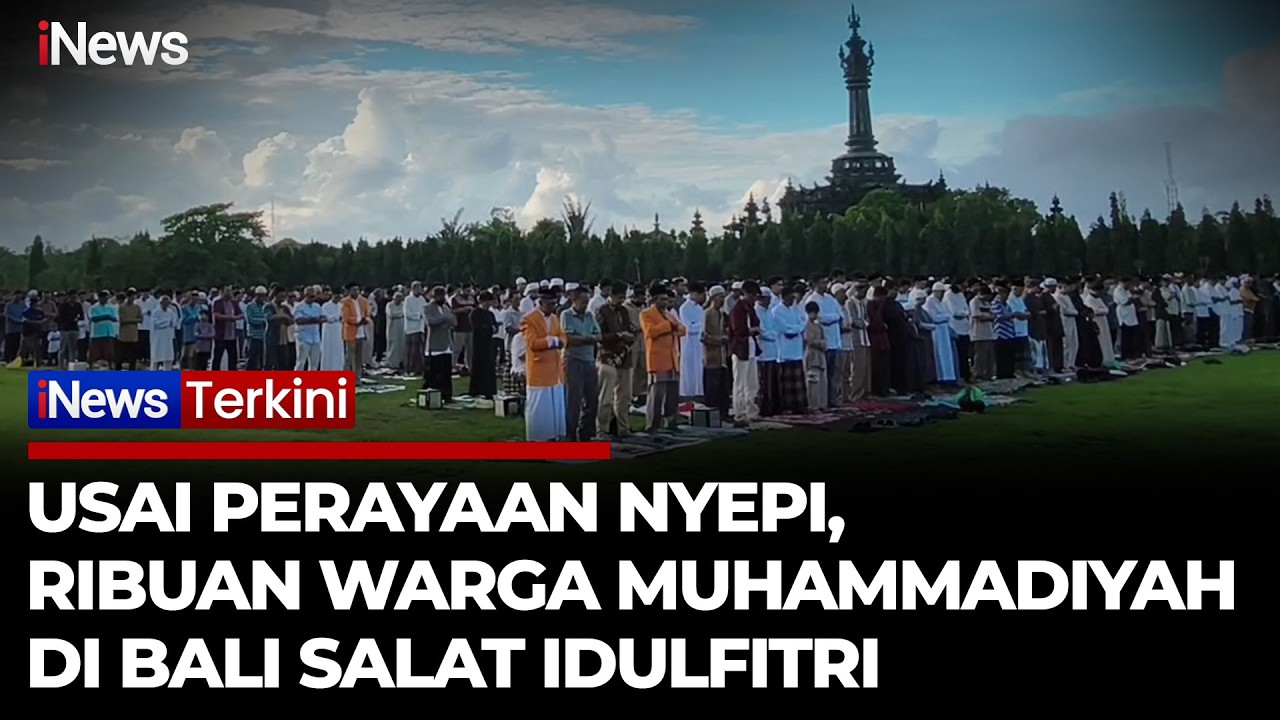 Suasana Salat Idulfitri Ribuan Warga Muhammadiyah di Denpasar Usai Berakhirnya Perayaan Nyepi