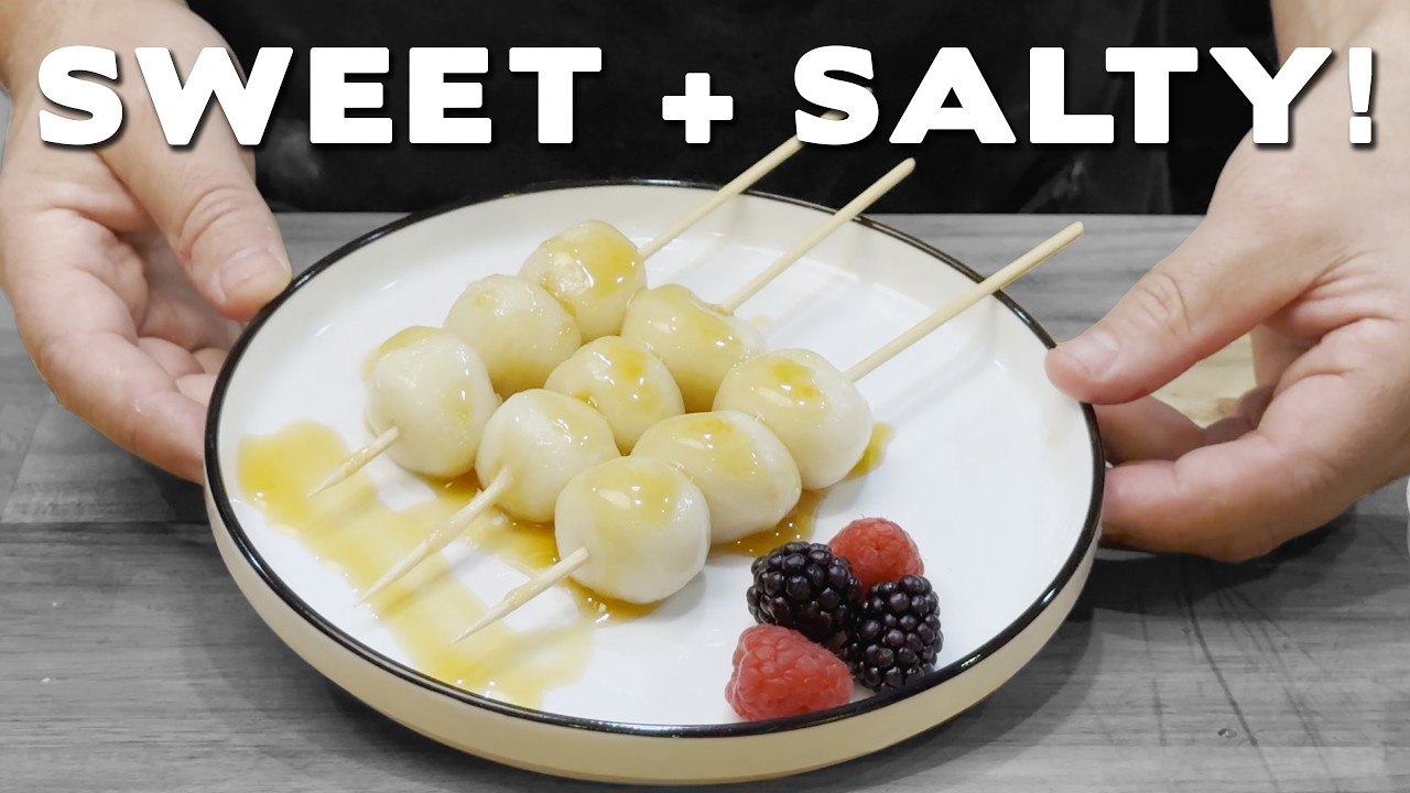 🍎 Apple Mitarashi Dango | Sweet. Salty and a hint of apple?  Wow!🍡