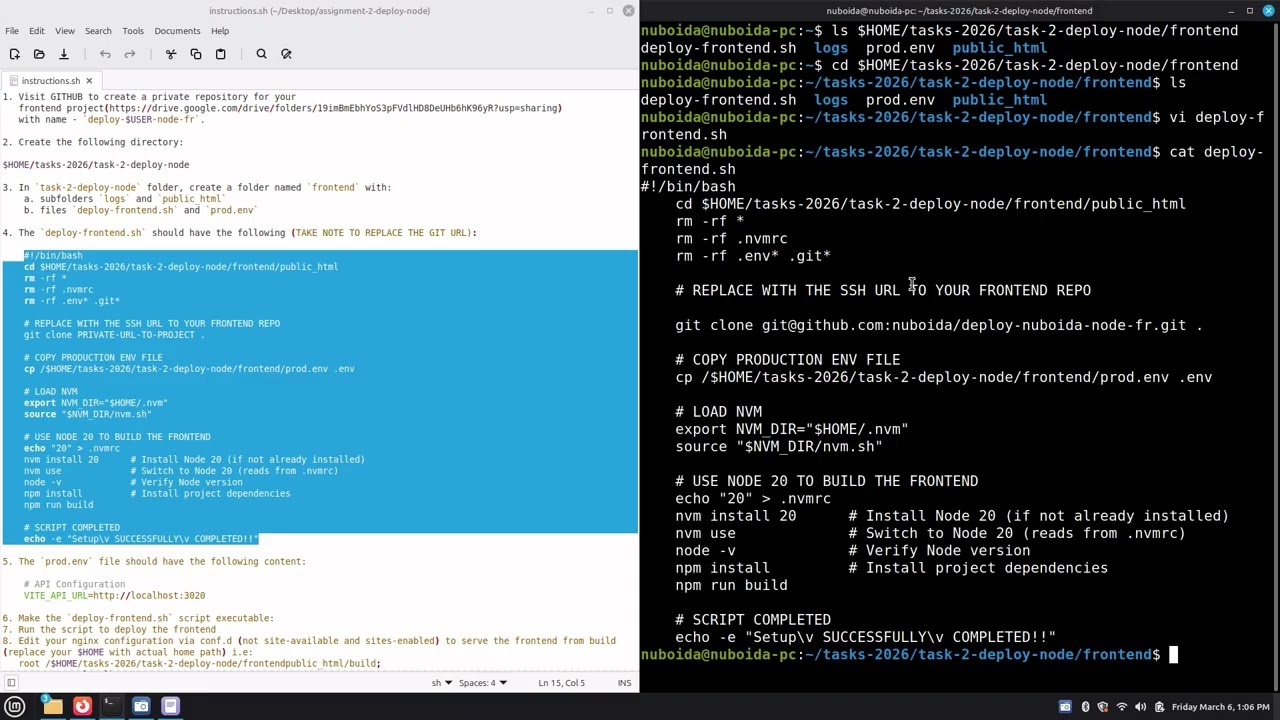 Assignment 2 (Front-end deployment scripting)