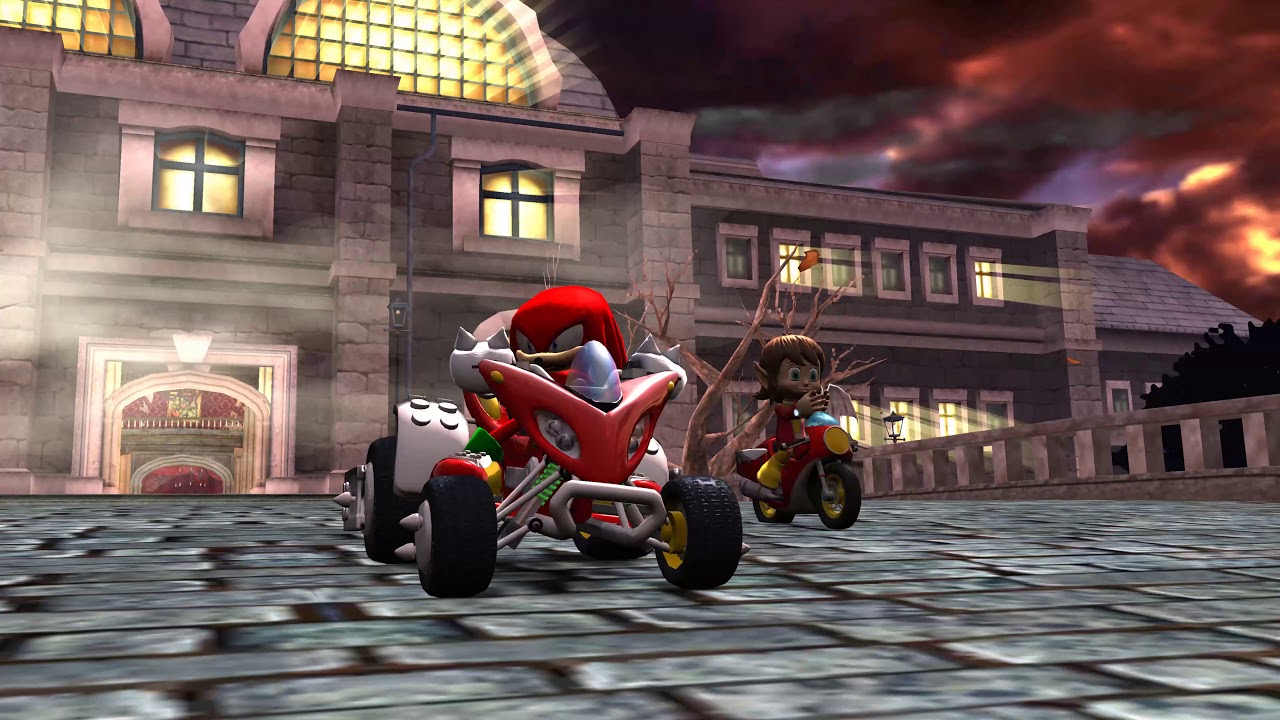 Sonic & SEGA All Stars Racing 4 player split screen Deadly Route challenge in 4K 60fps