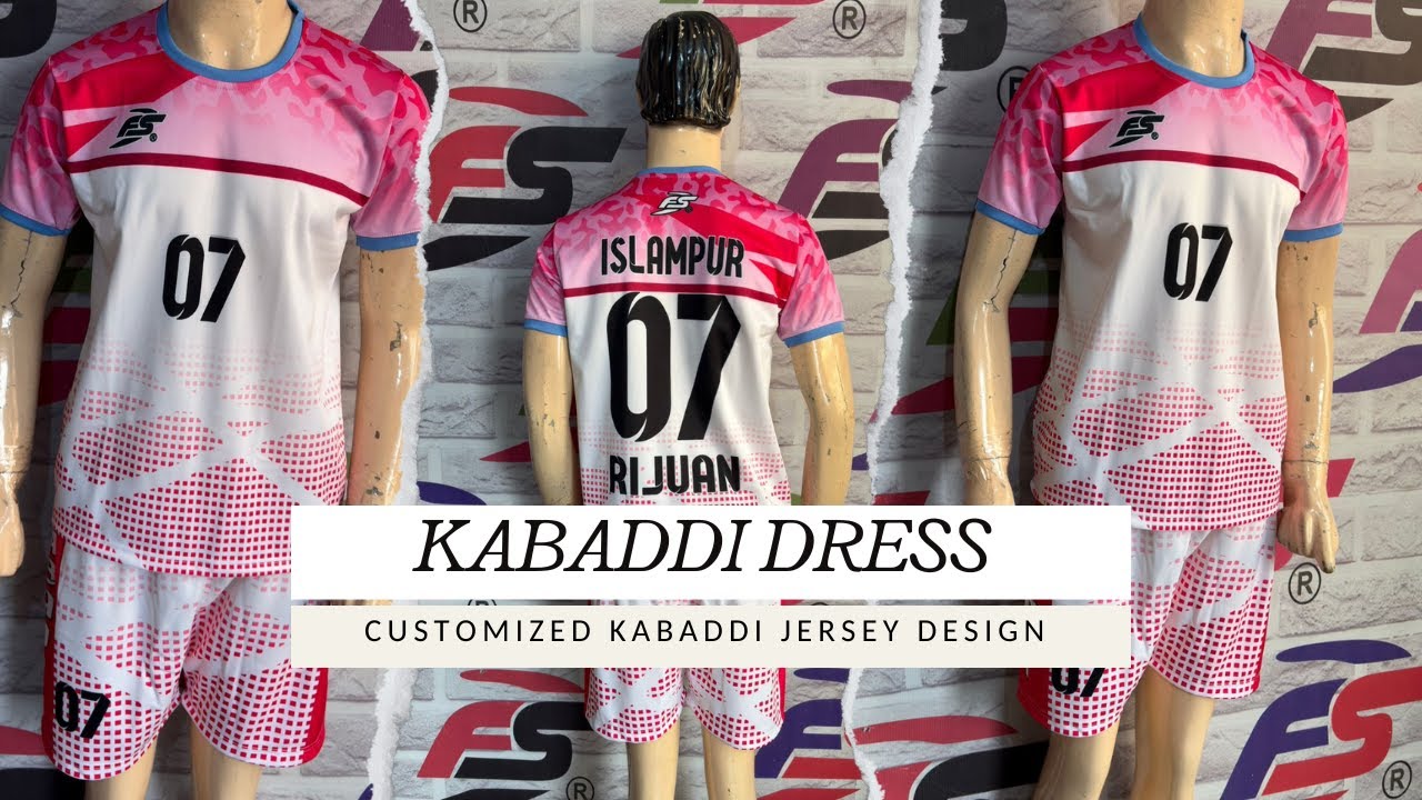 Printed Pink Kabaddi Jersey Design with sublimation Printed