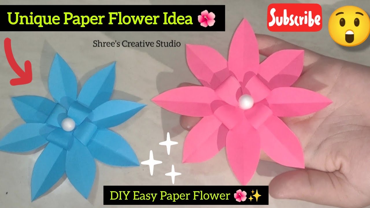 How to make a beautiful paper flower easily | Step by step for beginners | Quick flower design |