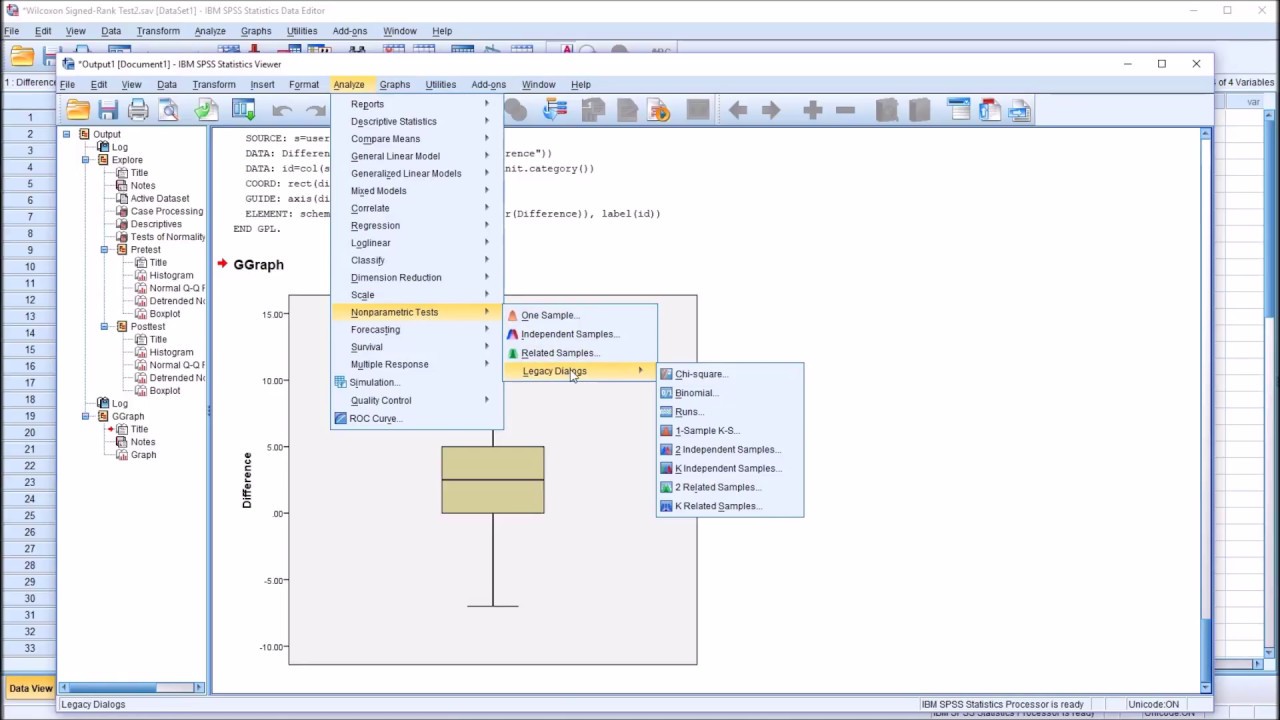 Testing the Assumptions for the Wilcoxon Signed-Rank Test in SPSS
