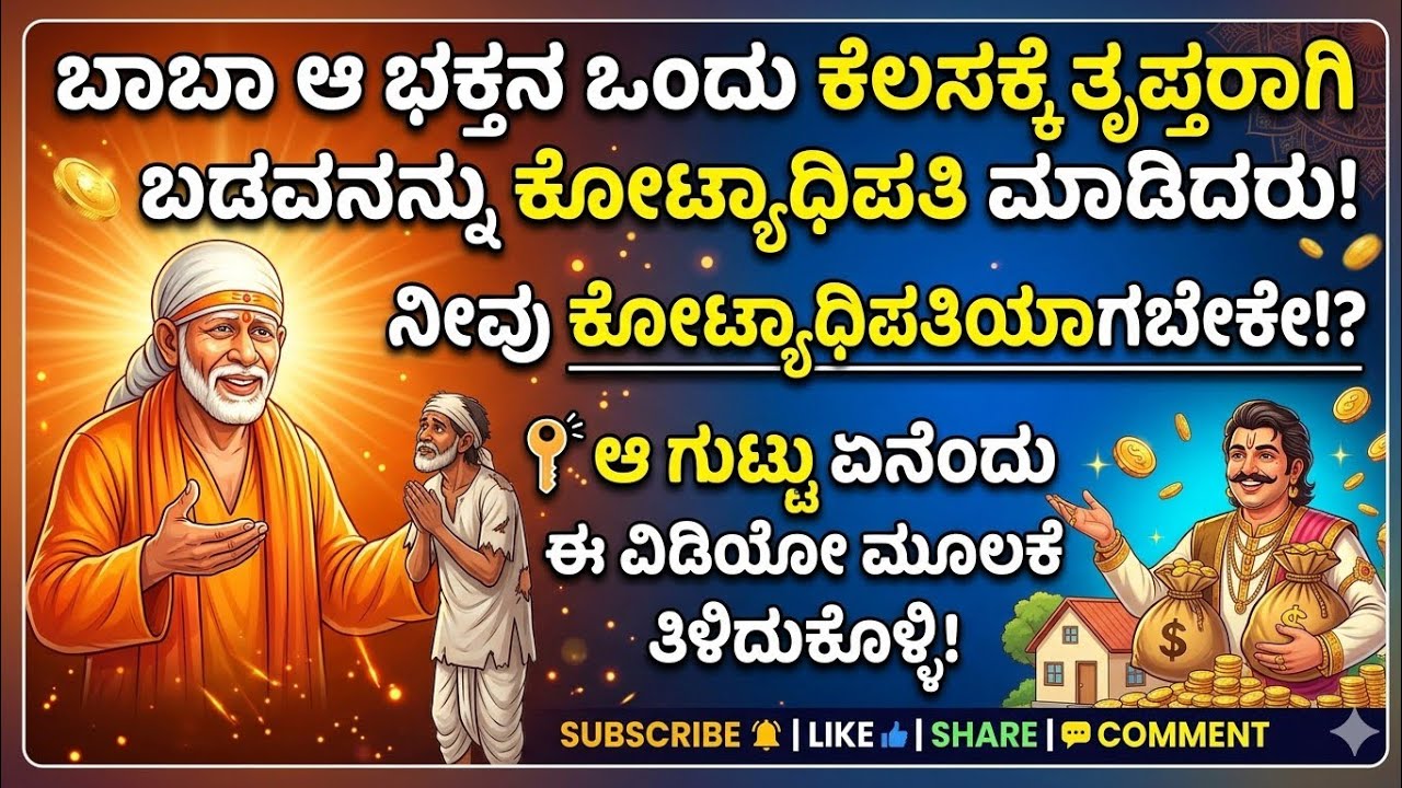 ಪೂಜಾ ಸಾಮಗ್ರಿ ಉಪಯೋಗಿಸದೆ ಬಾಬಾರನ್ನು ಮೆಚ್ಚಿಸಲು ಆಒಂದು ಕೆಲಸ ಮಾಡಿ ಶ್ರೀಮಂತನಾದ ಭಕ್ತ!#shreesaipavada #miracles