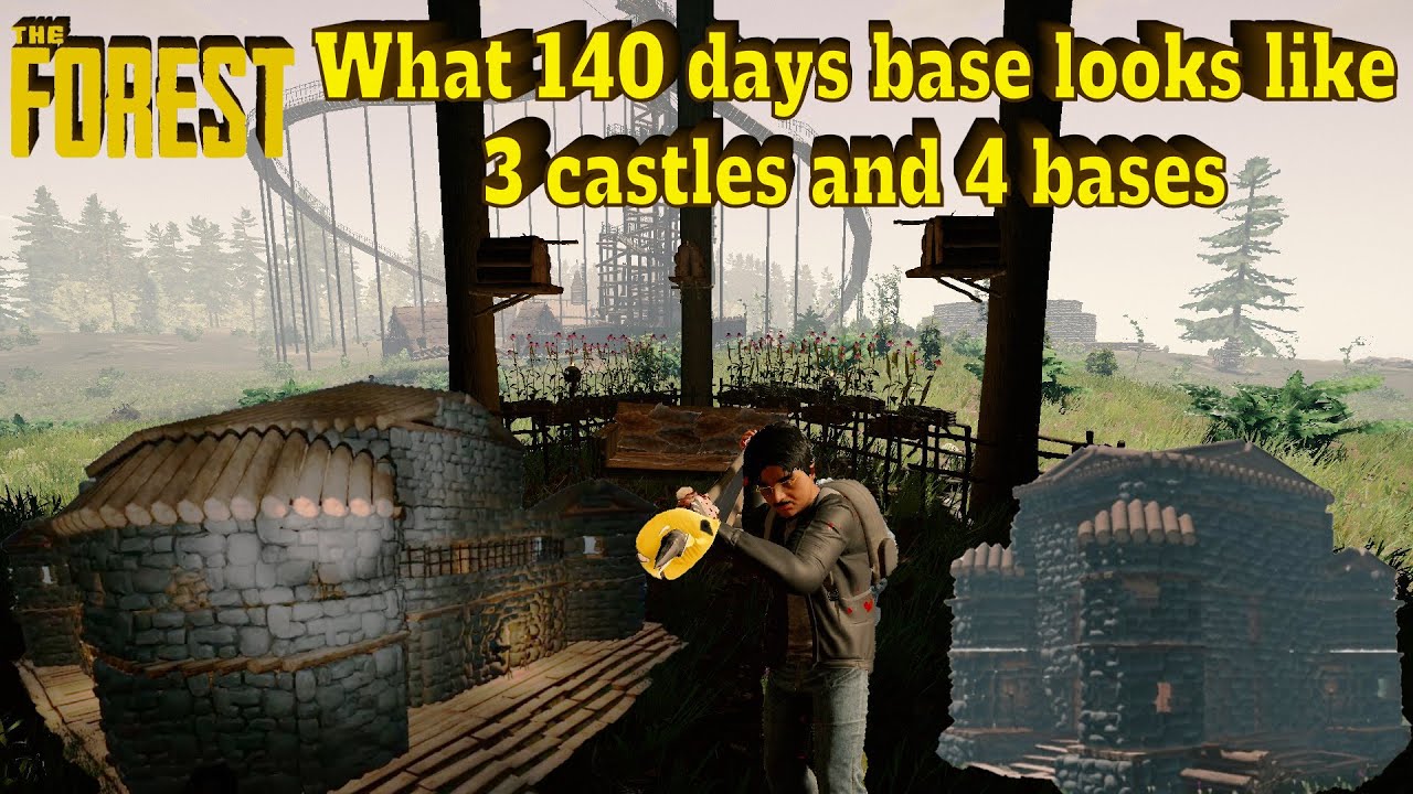 140 days base no cheats | Castles and main village bases showcase | The Forest