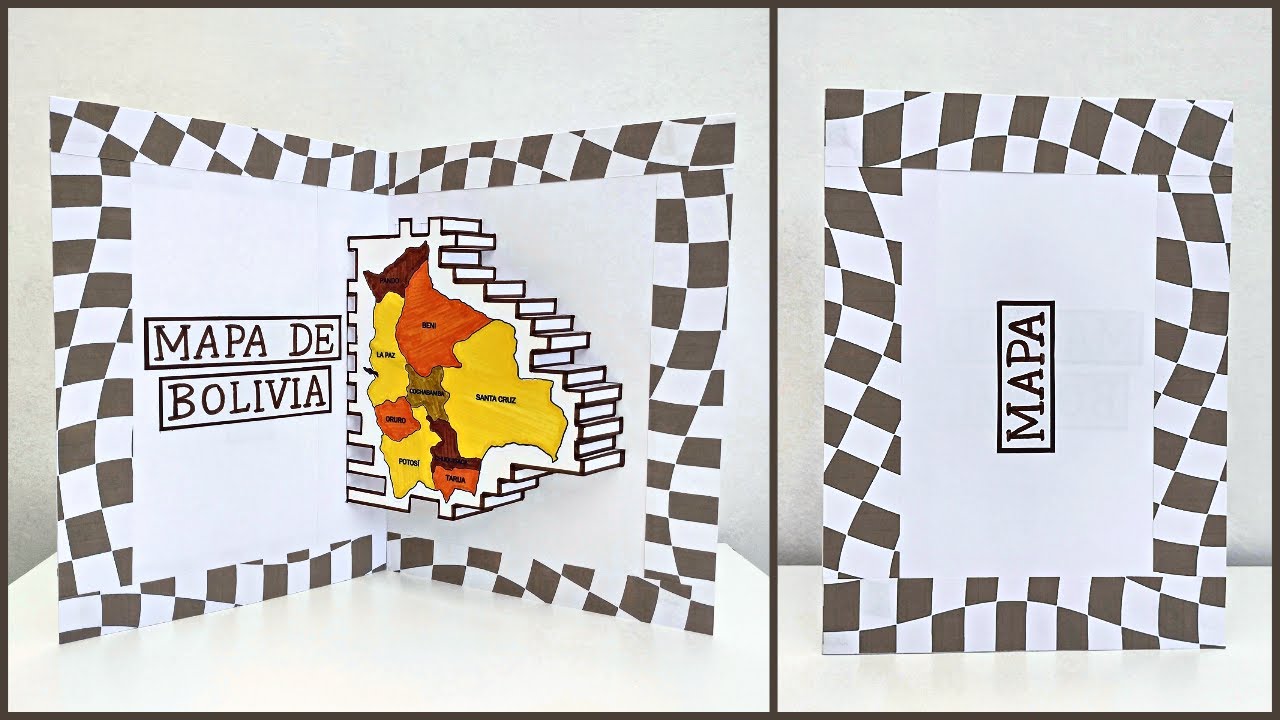 Mapa de Bolivia│Tarjeta Pop-Up