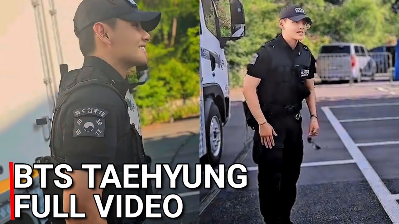 BTS Taehyung Spotted on duty wearing His SDT military uniform Full Video 2024