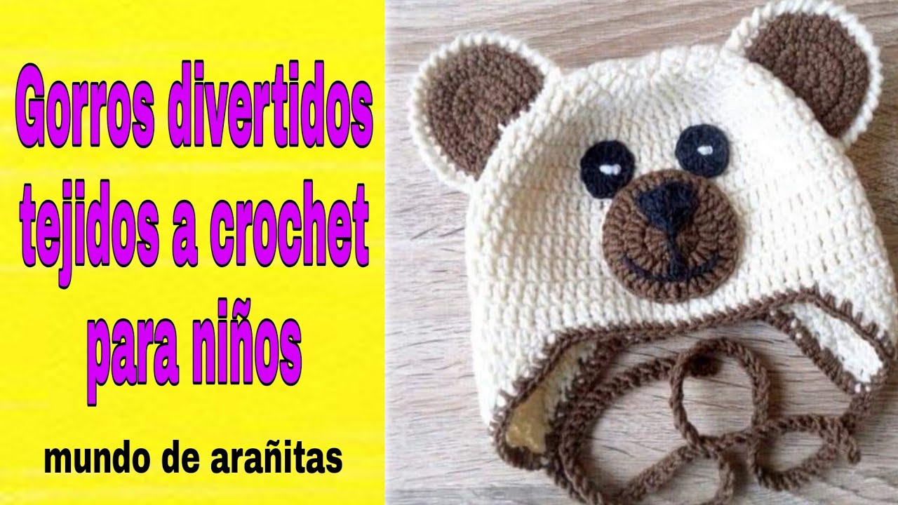 Gorros divertidos tejidos a crochet para niños 2021