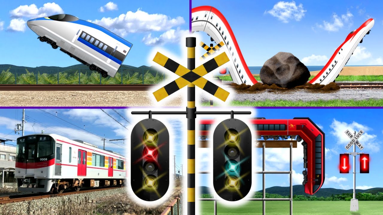 踏切カンカン総集編#7　～とにかく爆走する電車たち編～ / Train & Railroad Crossing All Anime#7
