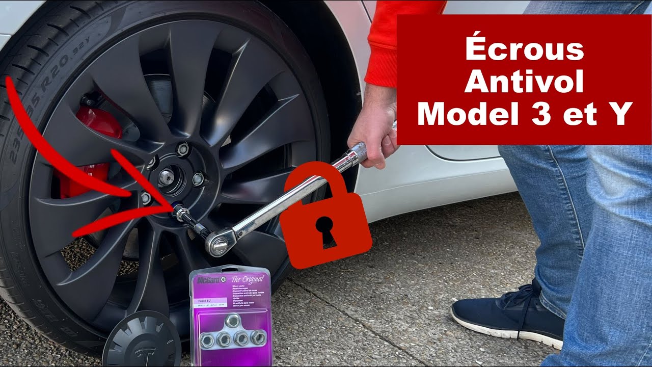 Écrous antivol pour Tesla Model 3 et Y - Protégez vos roues !