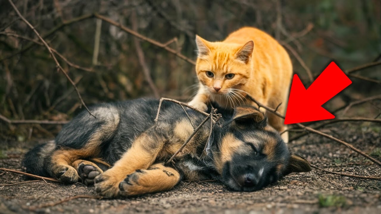 Ils ont laissé un chiot mort au campement, mais un chat errant a fait l'impensable !