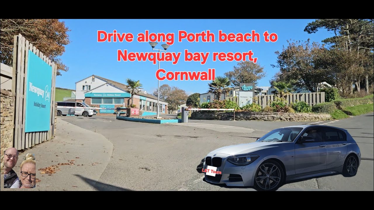 Drive along from Porth beach to Newquay bay resort Cornwall