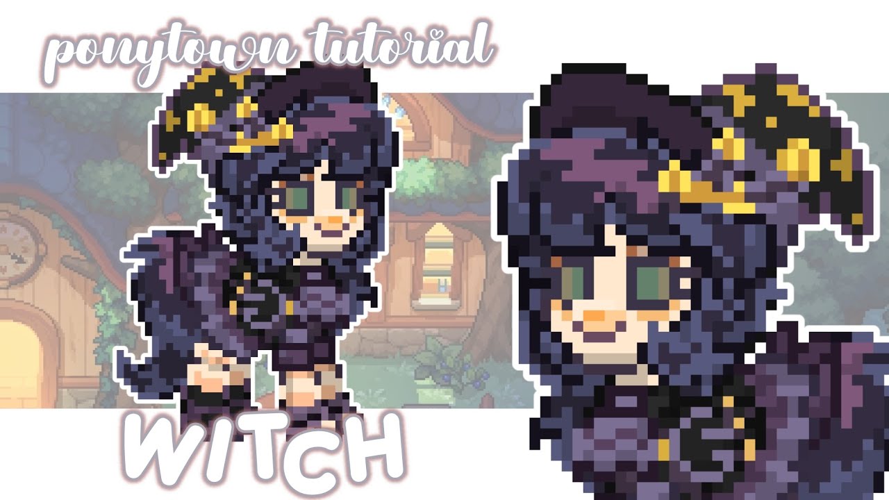 ✨ PONYTOWN ✨  🧙&zwj;♀️ Witch Skin Tutorial 🧙&zwj;♀️  || by szha ||   &bull;HALLOWEEN EDITION SKIN&bull;