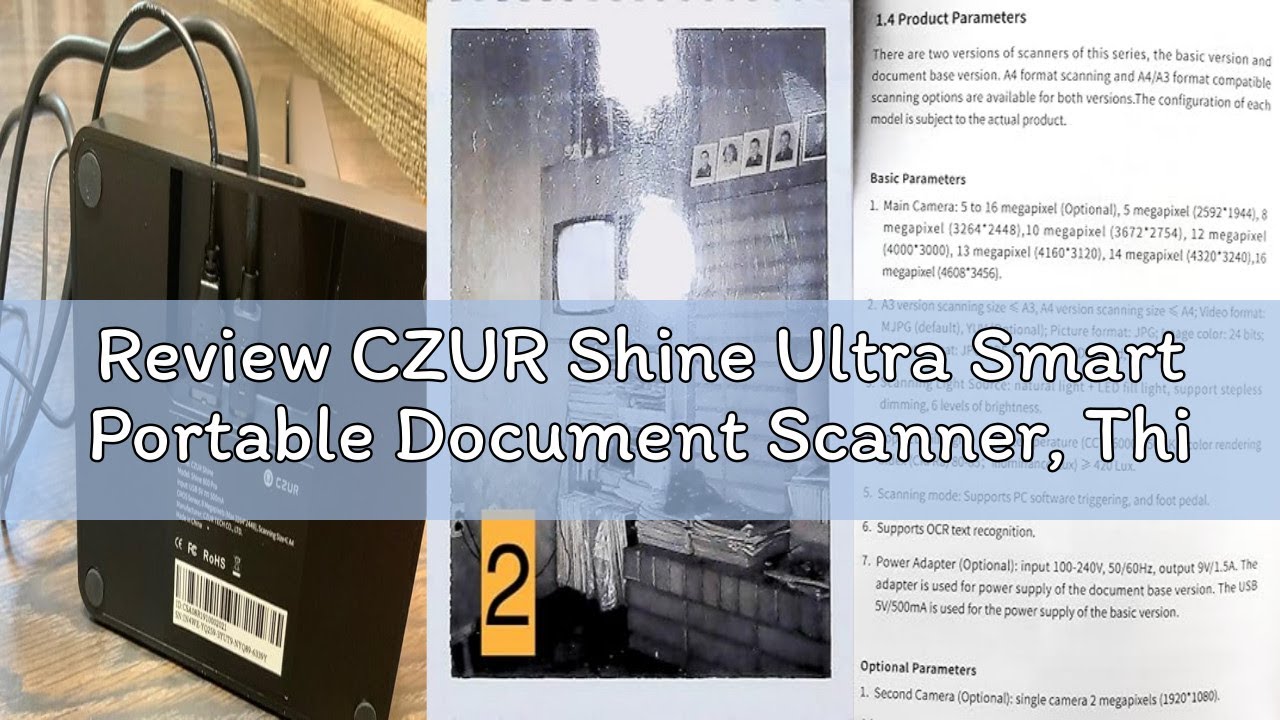 Review CZUR Shine Ultra Smart Portable Document Scanner, Thin Book Scanner with OCR, USB Document Ca