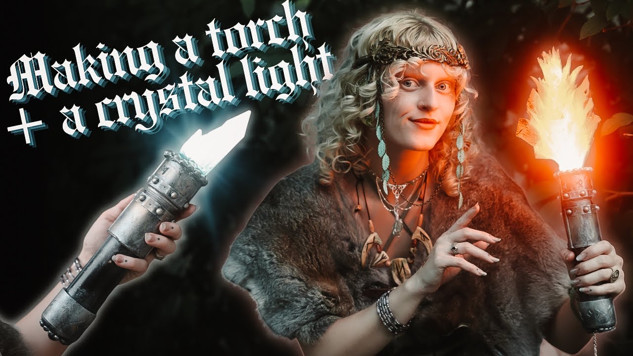 making a fake torch and crystal light for LARP! 🔥