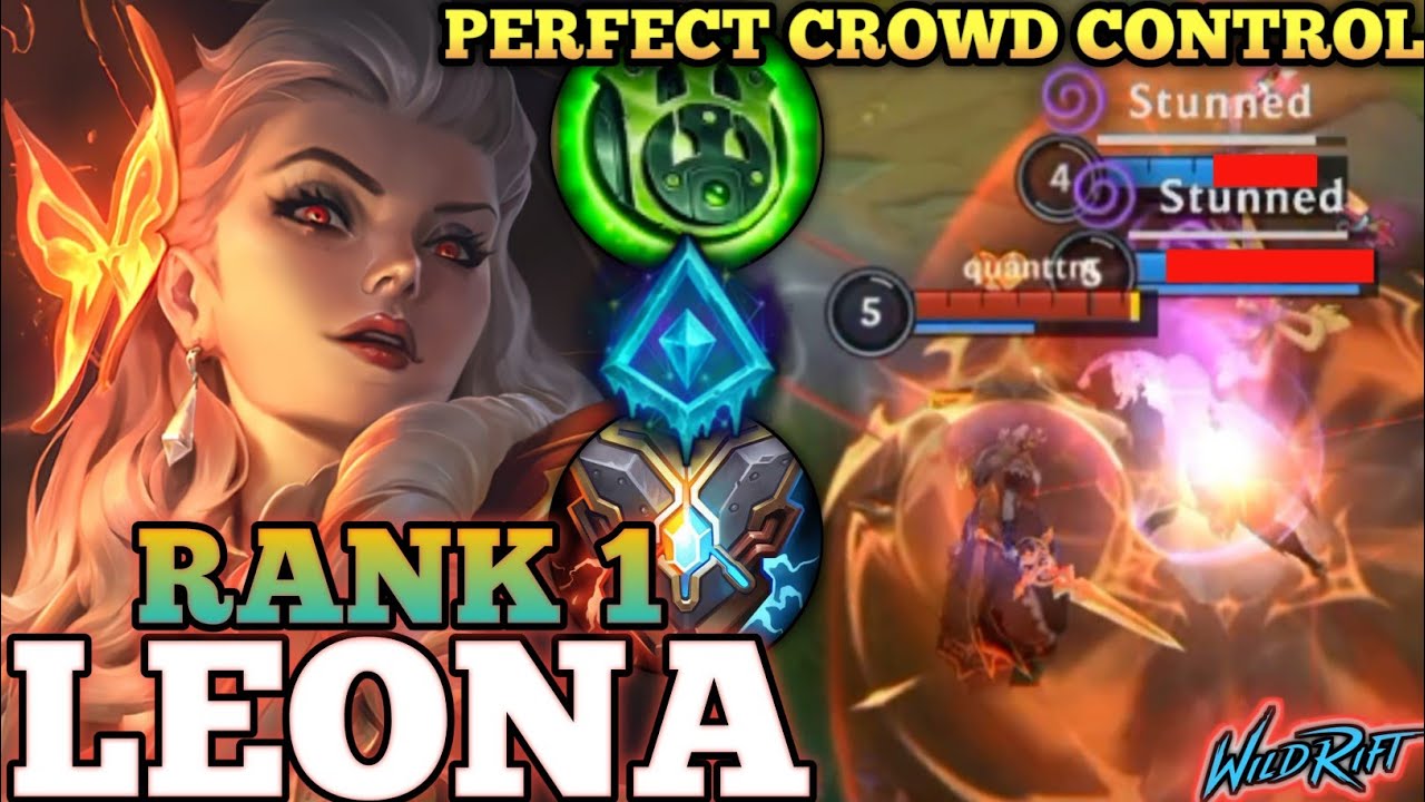 LEONA DEADLY SET UP STUN CONTROL! SUPER TANK MVP BUILD - TOP 1 GLOBAL LEONA BY quânttm - WILD RIFT