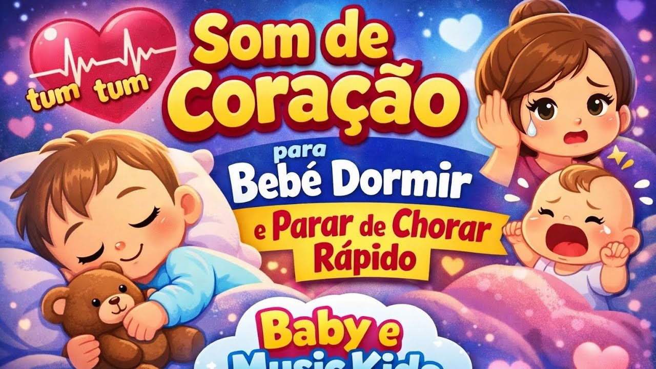 Som de Coração para Bebê Dormir e Parar de Chorar Rápido | Baby e Music Kids