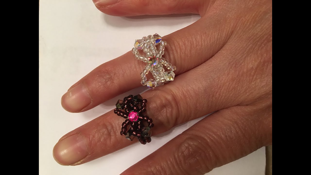 Dainty Stackable Beaded Bow Ring