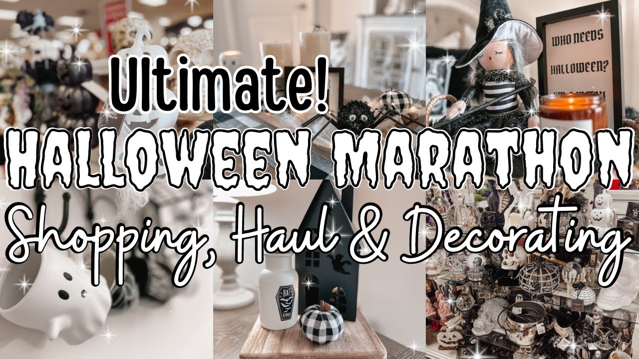 The ULTIMATE Halloween MARATHON! Halloween Shop With Me, Decor Haul & Entire Apartment Decorating!