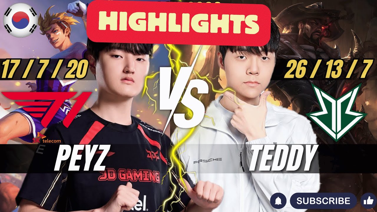 T1 Peyz vs BRO Teddy HIGHLIGHTS - Peyz EZREAL vs Teddy LUCIAN ADC - Patch 26.1 KR Ranked | lolrec