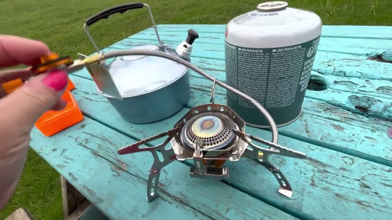 Downsizing & upgrading our kit. New bikepacking/camping stove. Vango folding stove with windbreak.