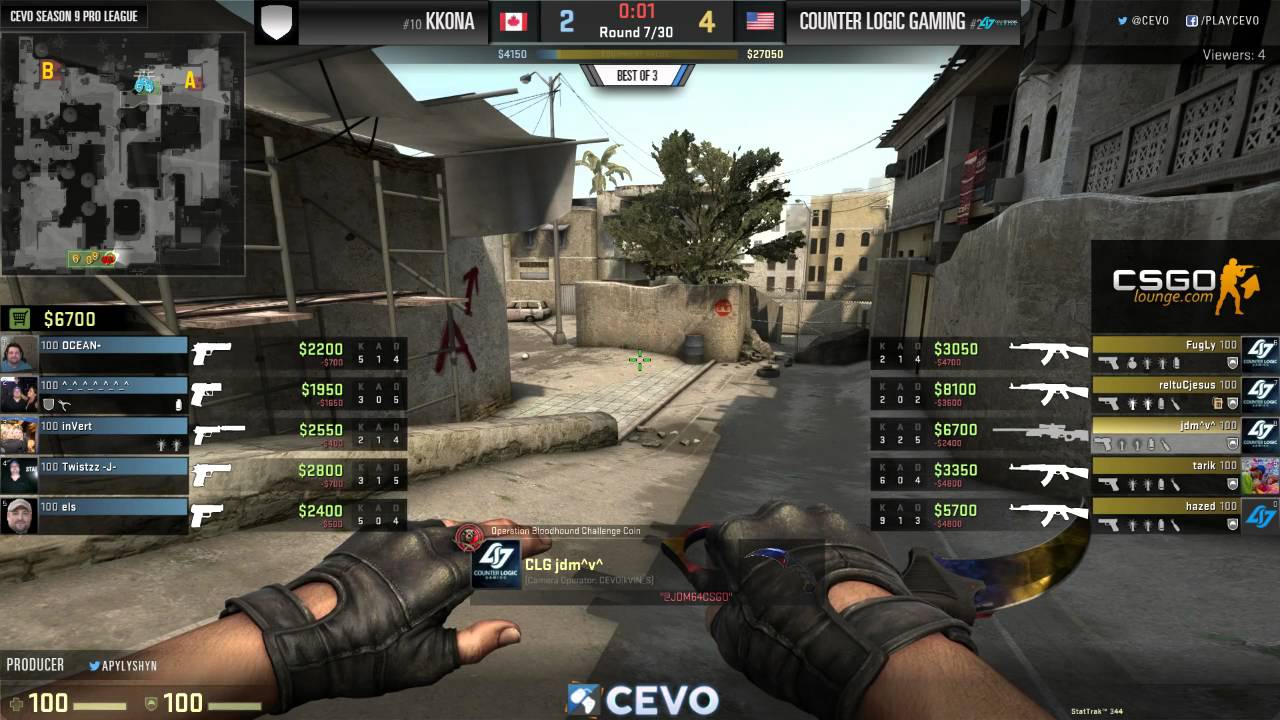 Counter Logic Gaming vs KKona Game 2 (CEVO-P CS:GO Season 9) - Vansilli & Dust