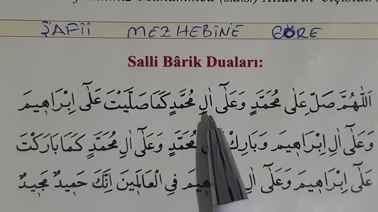 Salli Barik (Şafii Mezhebi) | Dua Çalışmaları