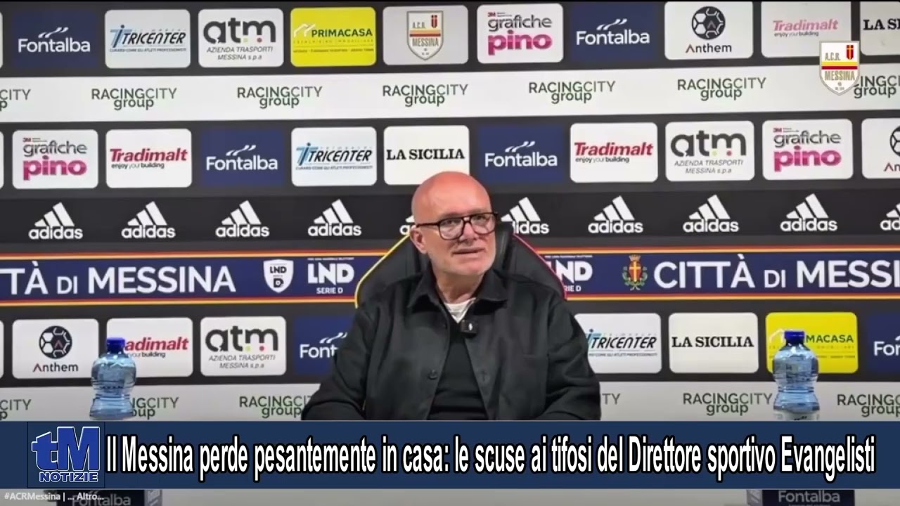 Il Messina perde pesantemente in casa: le scuse ai tifosi del Direttore sportivo Evangelisti