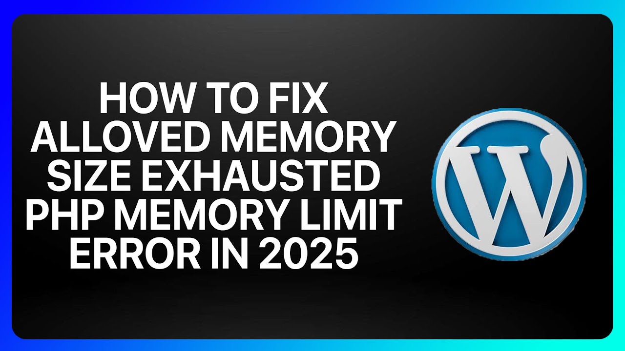 How To Fix WordPress Allowed Memory Size Exhausted PHP Memory Limit Error in ! Tutorial