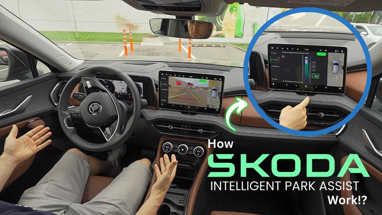 Система самостоятельной парковки Skoda Kodiaq 2025 года в действии!