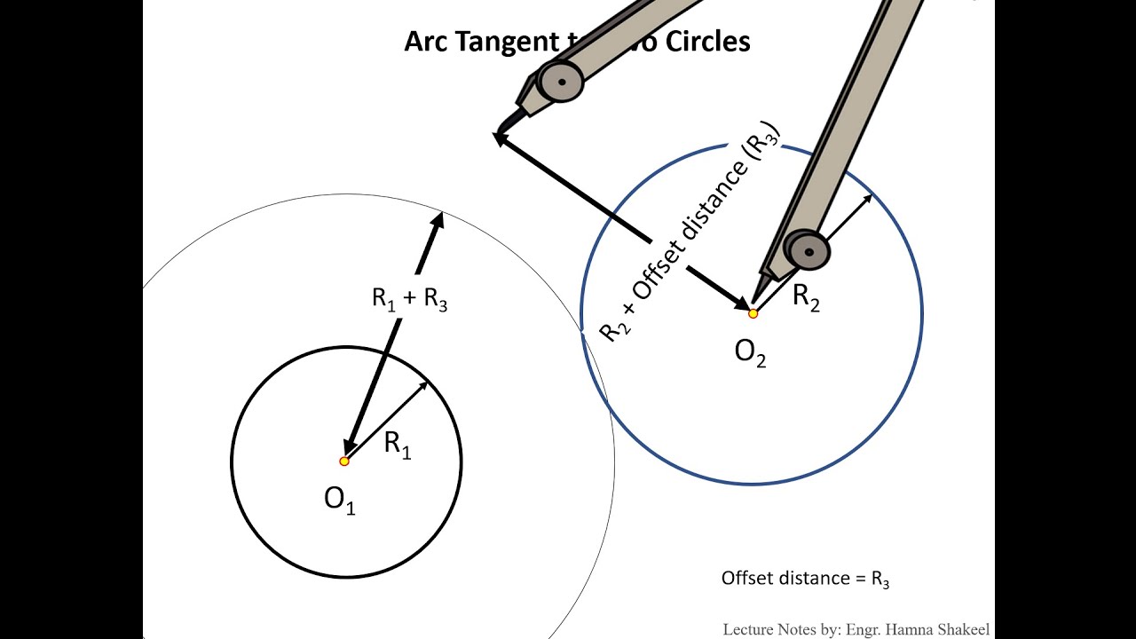Arc Tangents to Lines and Arcs/Circles | Fillet/Round | Engineering Drawing